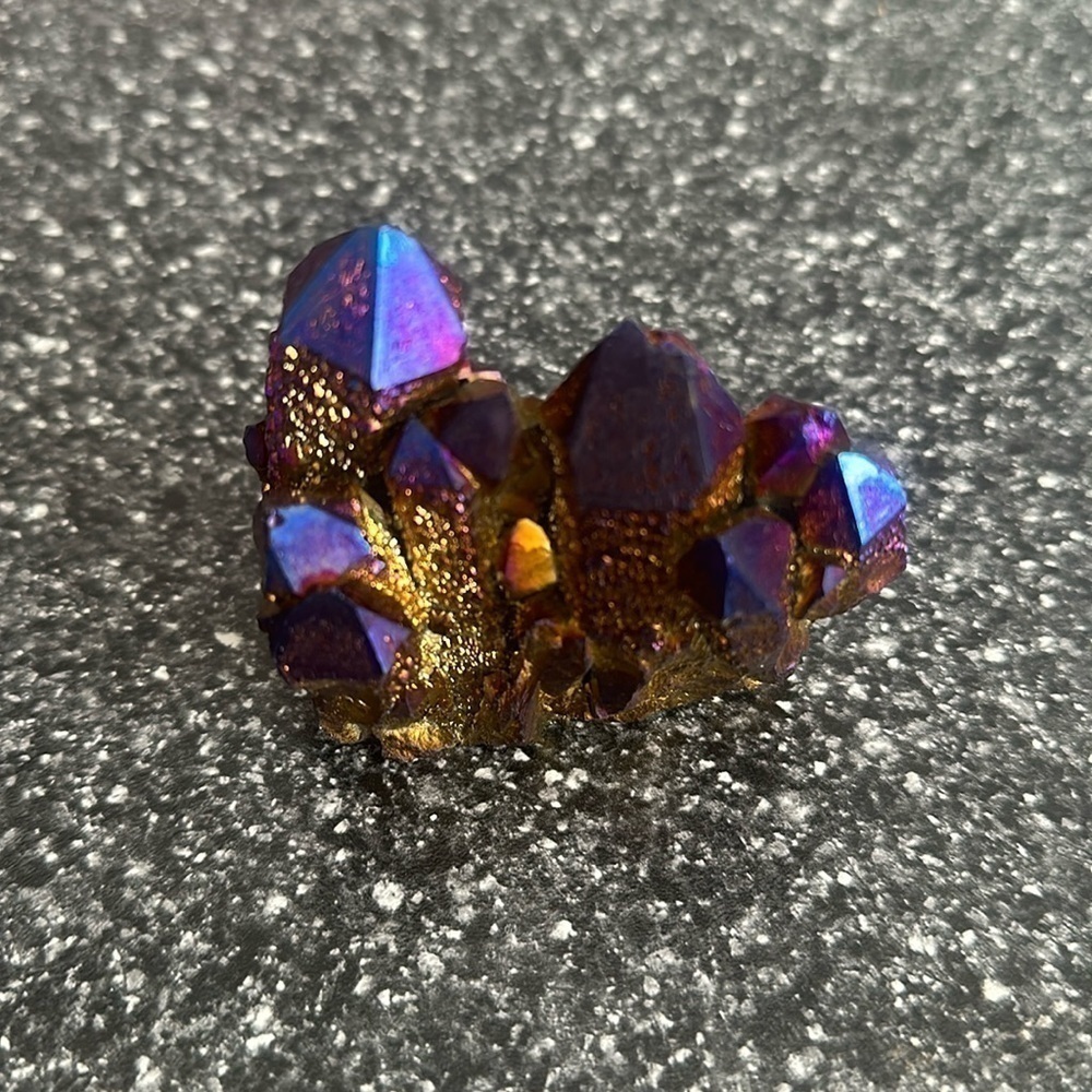 Unique Titanium Coated Quartz Geode/Cluster Specimen